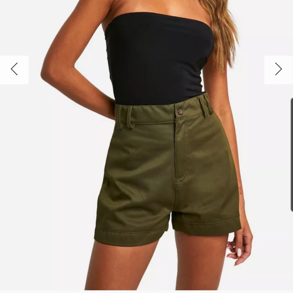 Brand-new black cargo shorts, pic for reference only in green